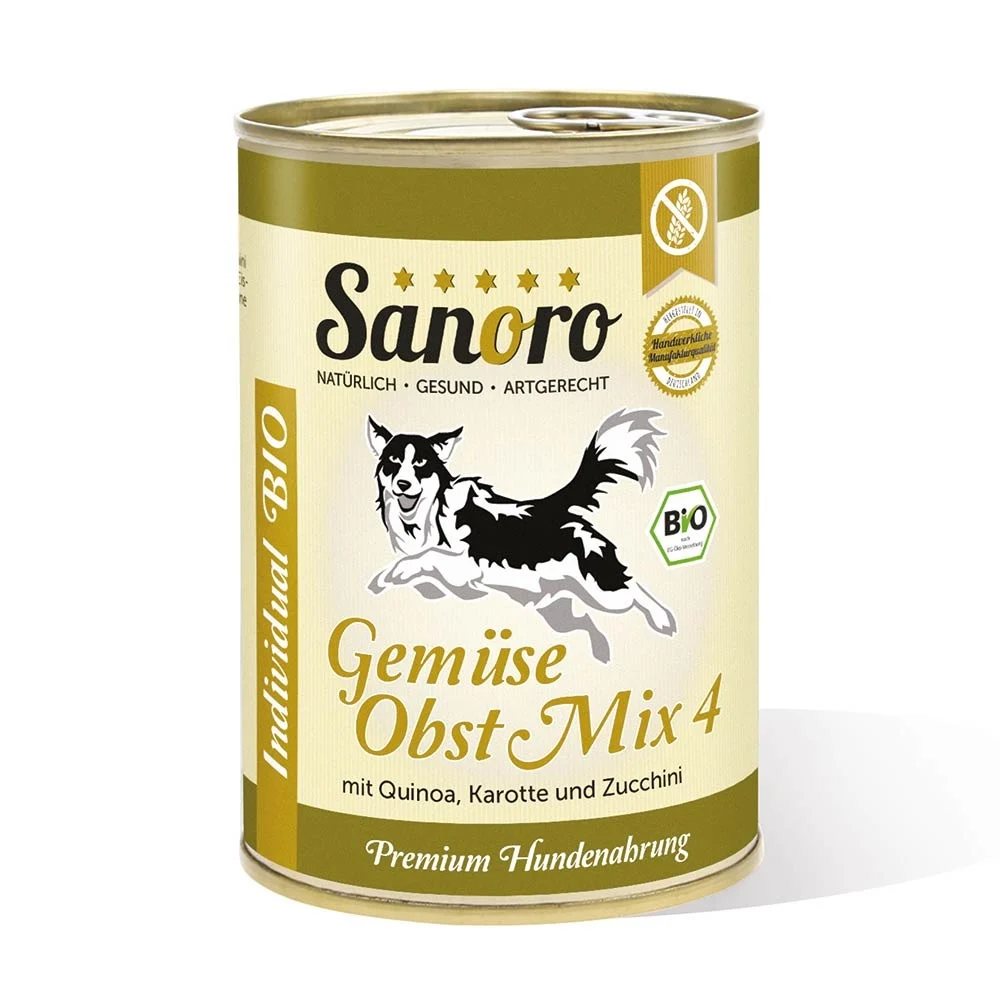 Sanoro BIO Gemüse-Obst-Mix 4 mit Bio-Quinoa, Bio-Karotte, Bio-Zucchini und Bio-Apfel Sanoro BIO Gemüse-Obst-Mix 4 mit Bio-Quinoa, Bio-Karotte, Bio-Zucchini und Bio-Apfel