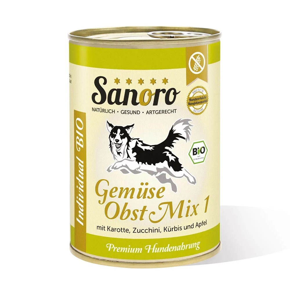 Sanoro BIO Gemüse-Obst-Mix 1 mit Bio-Karotte, Bio-Zucchini, Bio-Kürbis und Bio-Apfel Sanoro BIO Gemüse-Obst-Mix 1 mit Bio-Karotte, Bio-Zucchini, Bio-Kürbis und Bio-Apfel