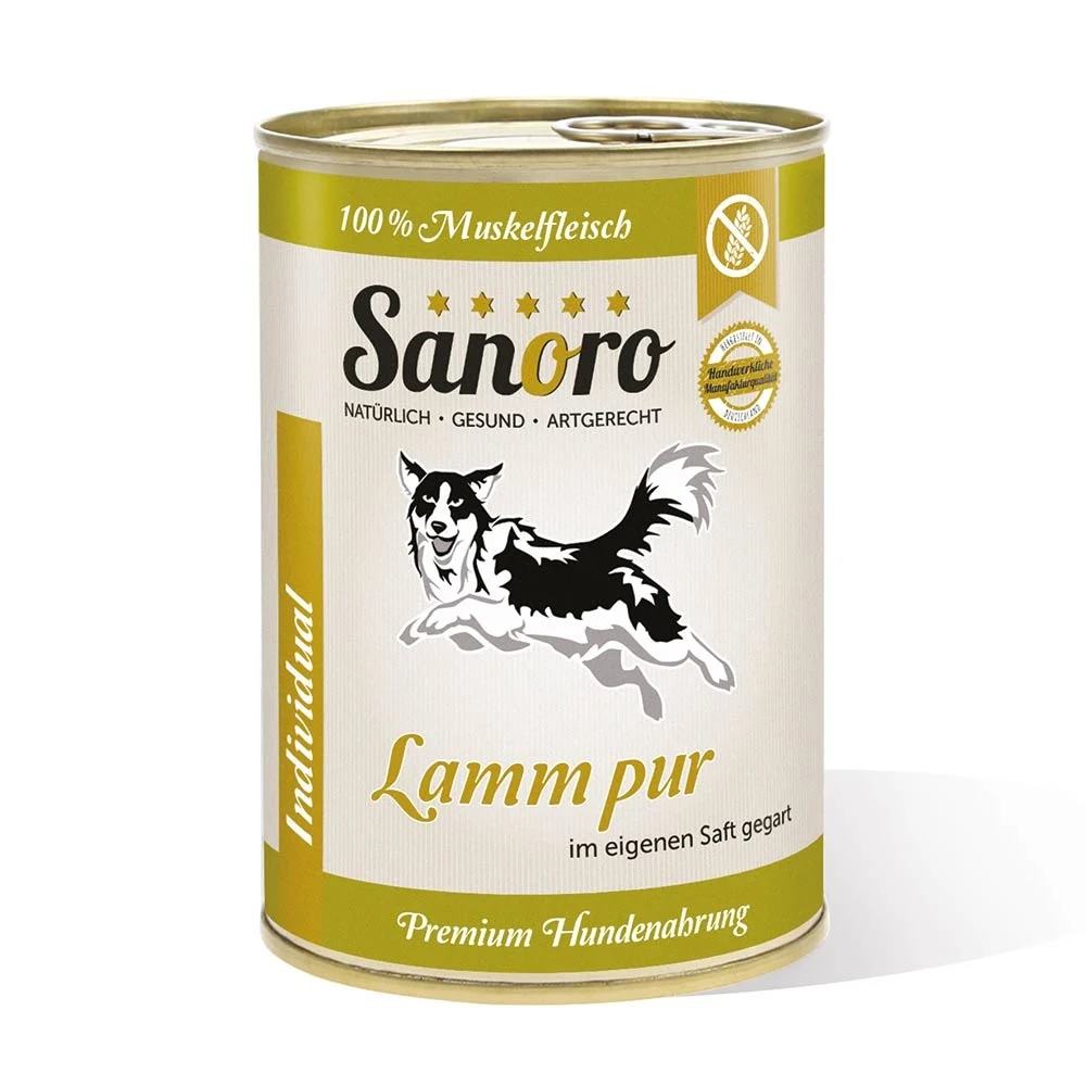 Sanoro 100% Muskelfleisch Kaninchen mit Knorpel 12x400g